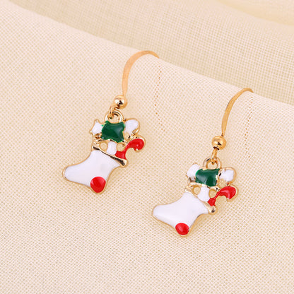 Christmas-themed alloy earrings