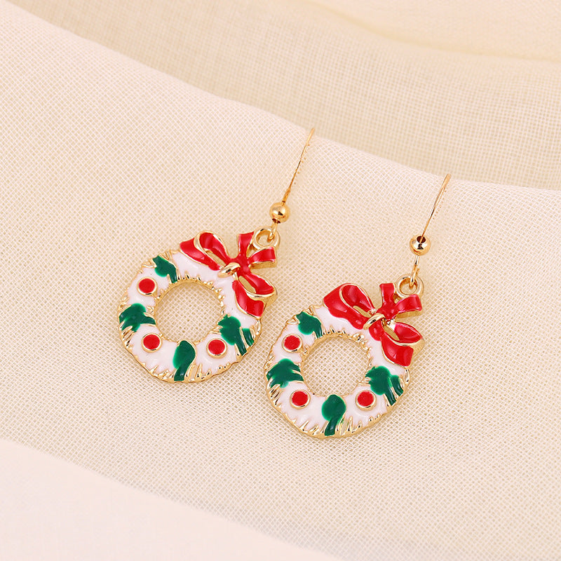 Christmas-themed alloy earrings