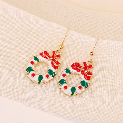 Christmas-themed alloy earrings