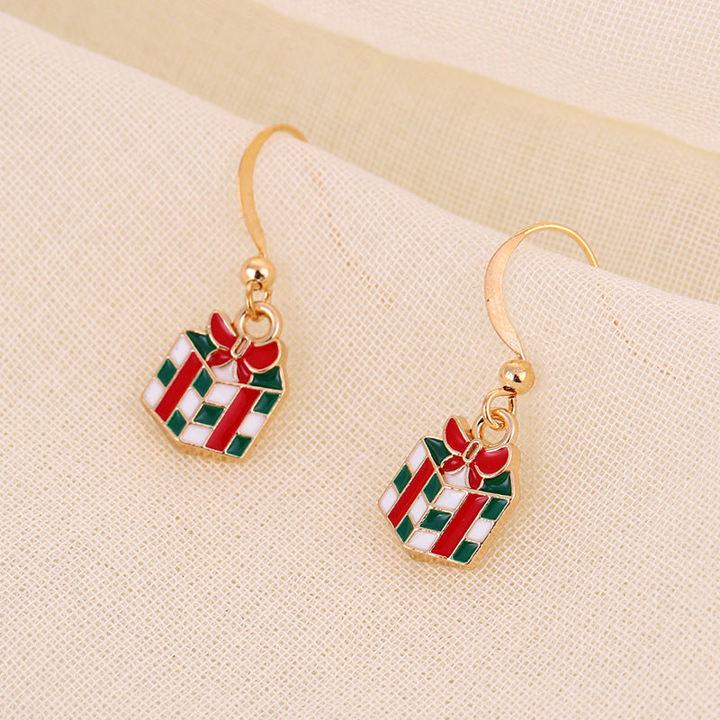 Christmas-themed alloy earrings