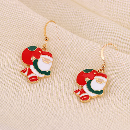 Christmas-themed alloy earrings