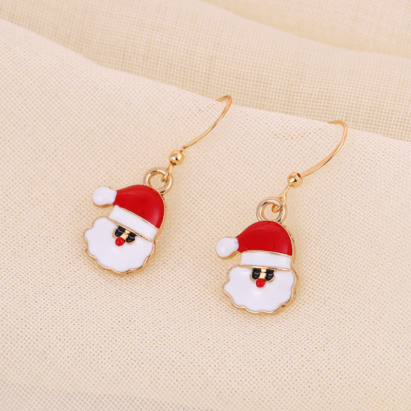 Christmas-themed alloy earrings