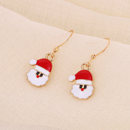 Christmas-themed alloy earrings