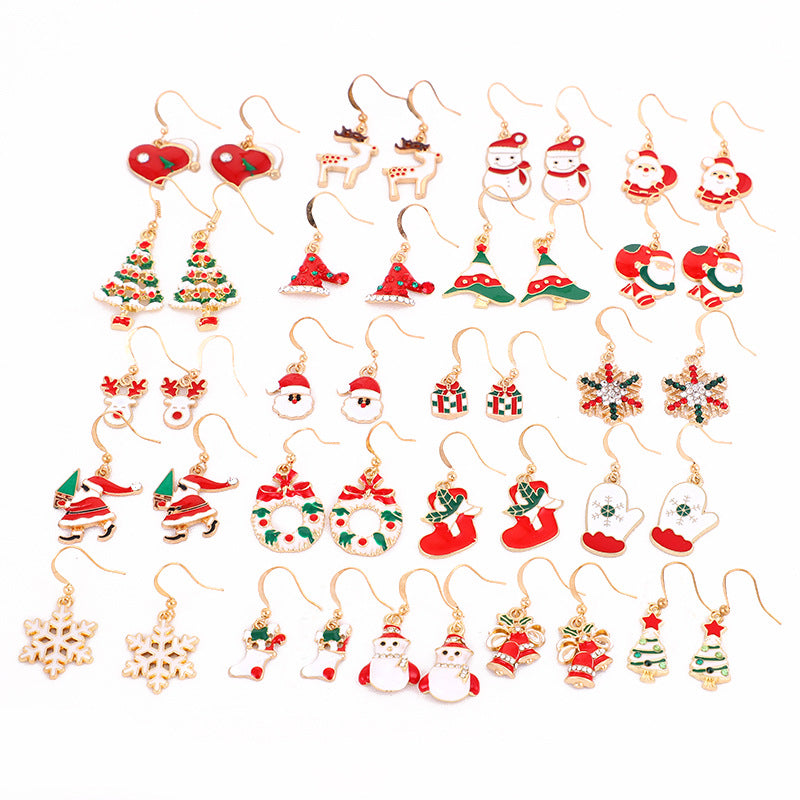 Christmas-themed alloy earrings