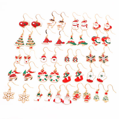 Christmas-themed alloy earrings