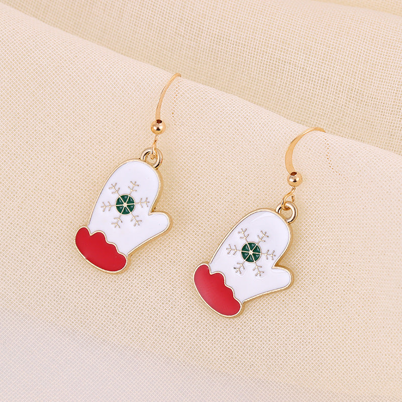 Christmas-themed alloy earrings