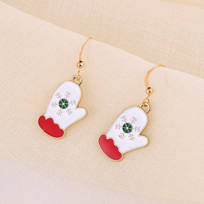 Christmas-themed alloy earrings