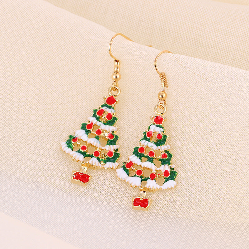 Christmas-themed alloy earrings