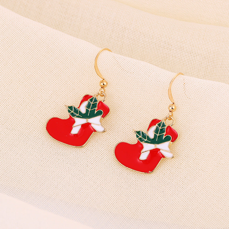 Christmas-themed alloy earrings