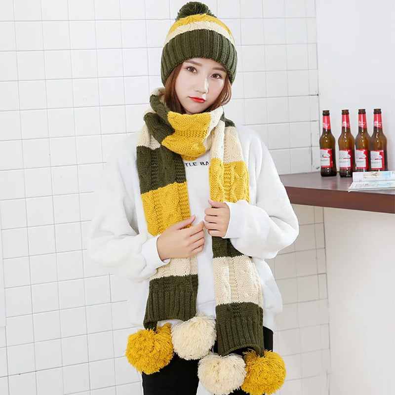 Women's Winter Knit Hat & Scarf Set