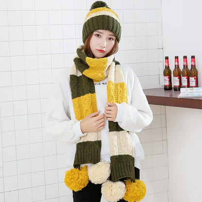 Women's Winter Knit Hat & Scarf Set