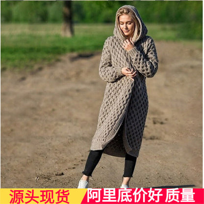 Women's Hooded Knit Cardigan Coat