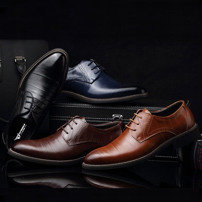 Men's leather shoes fashion tide shoes pointed single shoes business men's shoes large size shoes 45 46 47 48 yards
