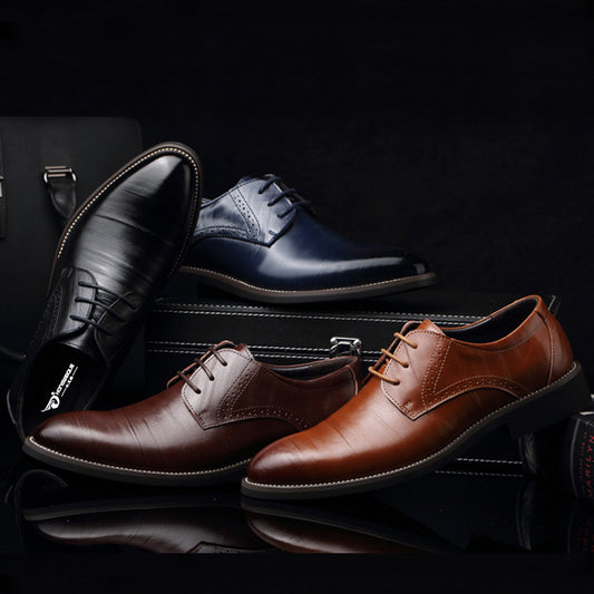 Men's leather shoes fashion tide shoes pointed single shoes business men's shoes large size shoes 45 46 47 48 yards