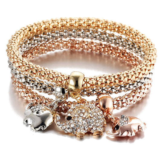 💎Three‑Tone Alloy Bracelet