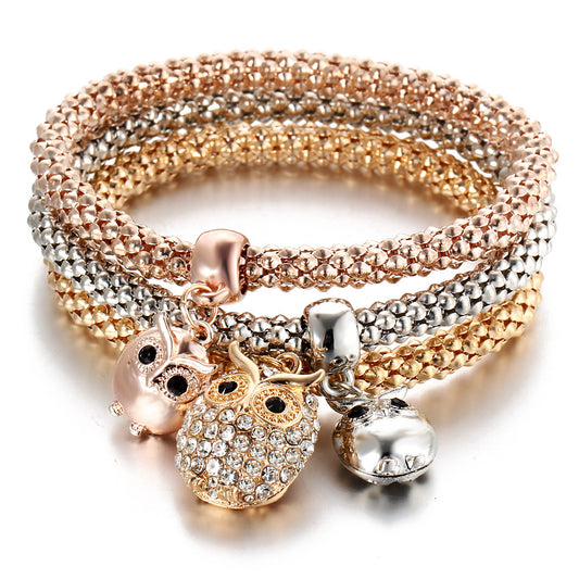 💎Three‑Tone Alloy Bracelet