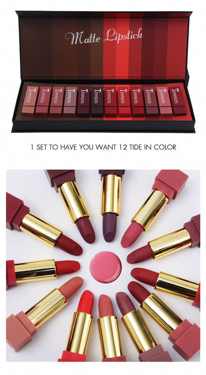 12-Color Matte Lipstick Set