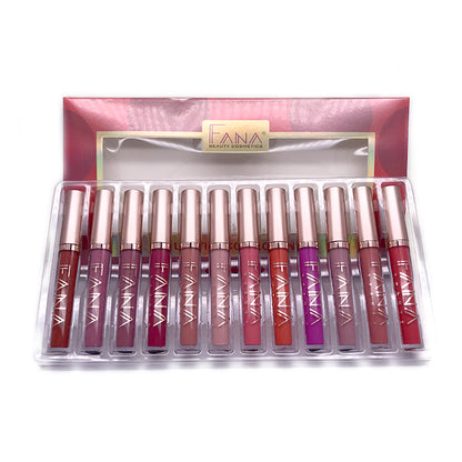 12-Piece Matte Fruity Lip Gloss Gift Set