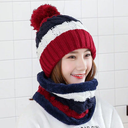 Women's Winter Knit Hat & Scarf Set
