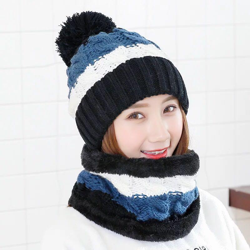 Women's Winter Knit Hat & Scarf Set