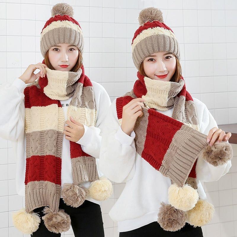 Women's Winter Knit Hat & Scarf Set