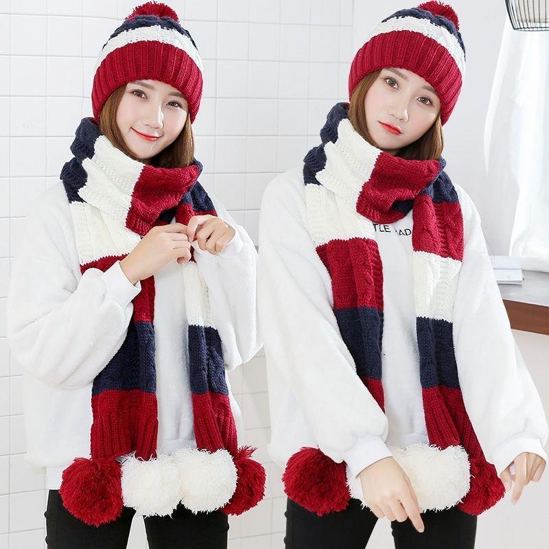 Women's Winter Knit Hat & Scarf Set