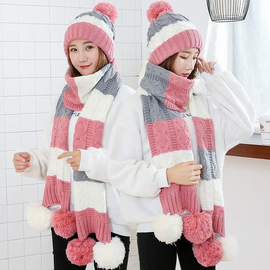 Women's Winter Knit Hat & Scarf Set