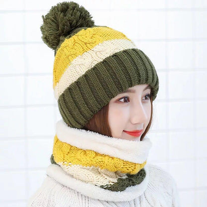 Women's Winter Knit Hat & Scarf Set