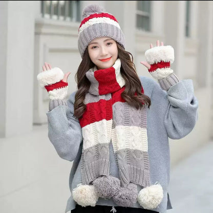 Women's Winter Knit Hat & Scarf Set