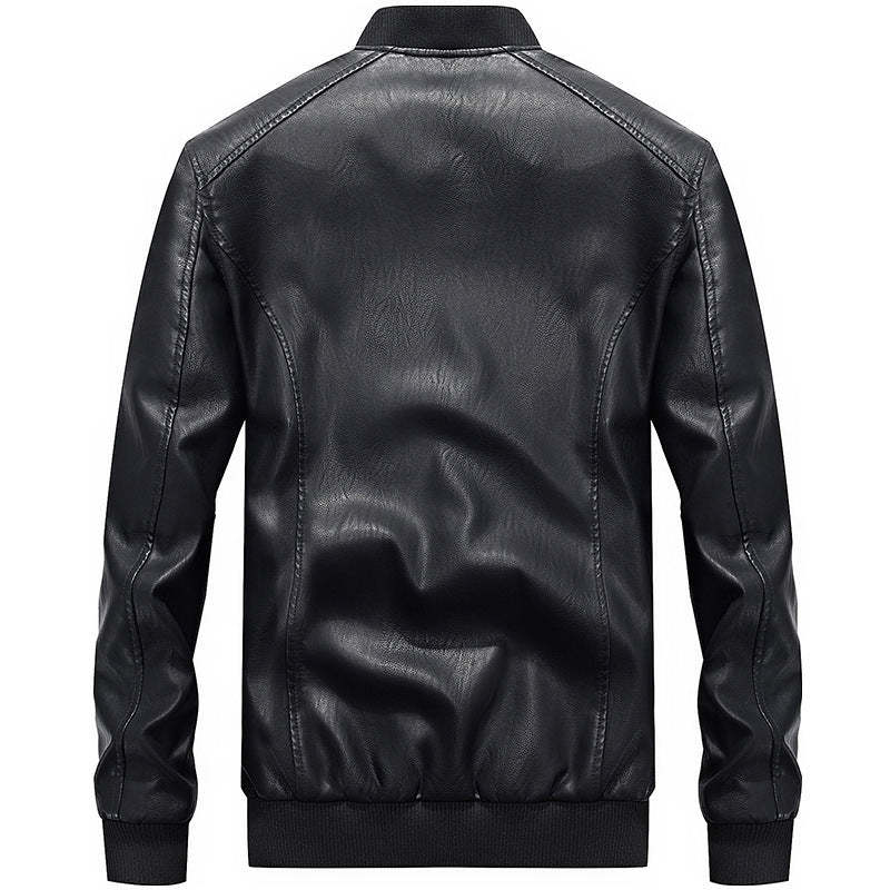 🧥Herren Baseballjacke aus PU-Leder – Lässig, im Motorrad-Stil, für Frühling / Herbst