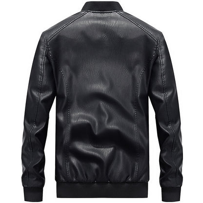 🧥Herren Baseballjacke aus PU-Leder – Lässig, im Motorrad-Stil, für Frühling / Herbst