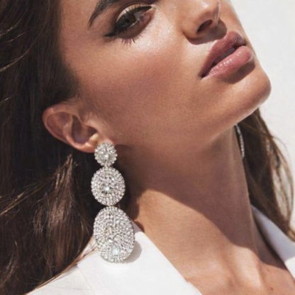 💎Exaggerated Multi‑Layer Rhinestone Earrings