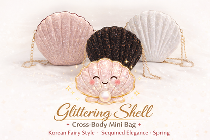 🐚Glitzernde Mini-Umhängetasche Muschel