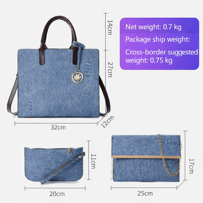 👜 Large Capacity Women’s Multi‑Piece Shoulder Bag