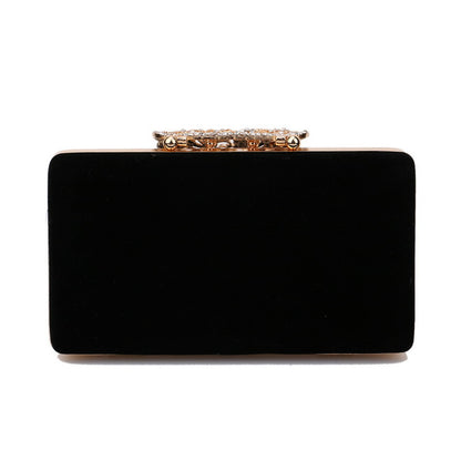 Velvet Bow Evening Clutch — Diamond-Studded