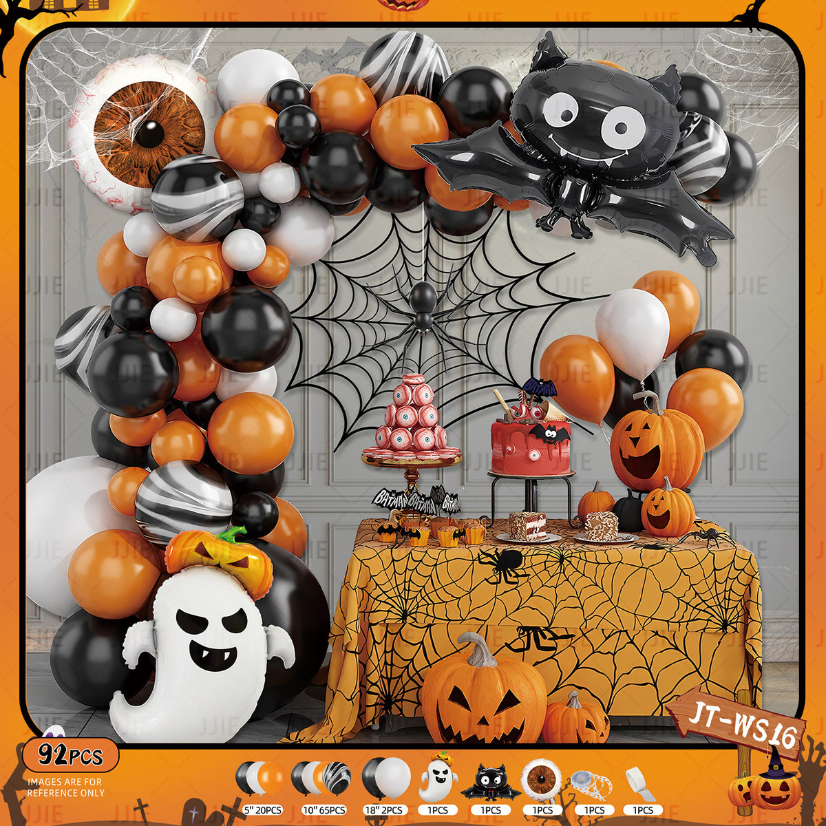 🎃 Halloween Balloon Arch Decoration Kit