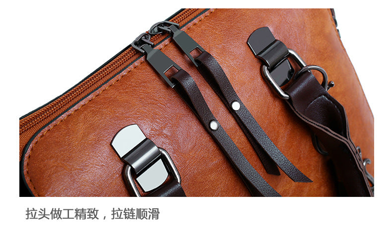👜Women’s Handbag Set – 4‑Piece Oily Leather Shoulder Bags