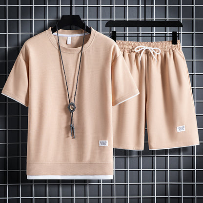 👕Short-sleeved suit with a lightweight waffle texture ⚽