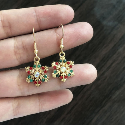 Christmas-themed alloy earrings