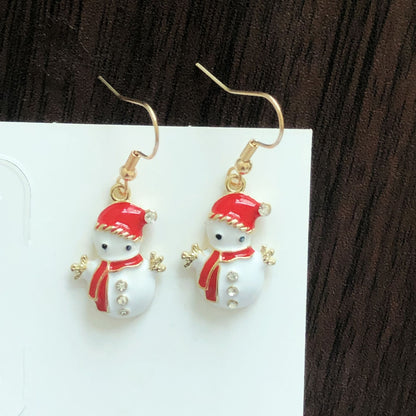 Christmas-themed alloy earrings