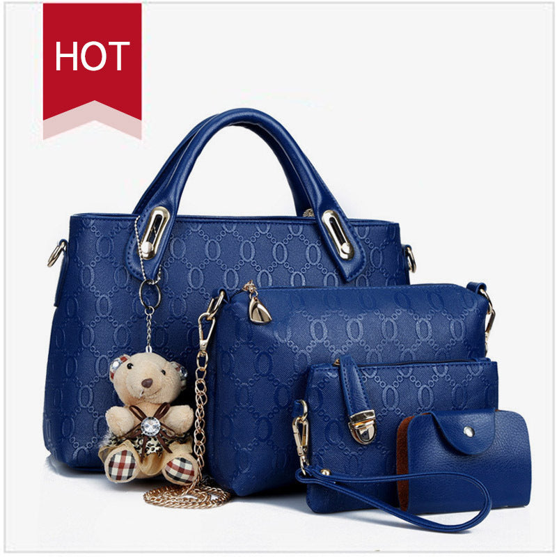 Women’s Bag Set – Bear 4‑Piece Mother‑and‑Child Shoulder & Crossbody Handbag
