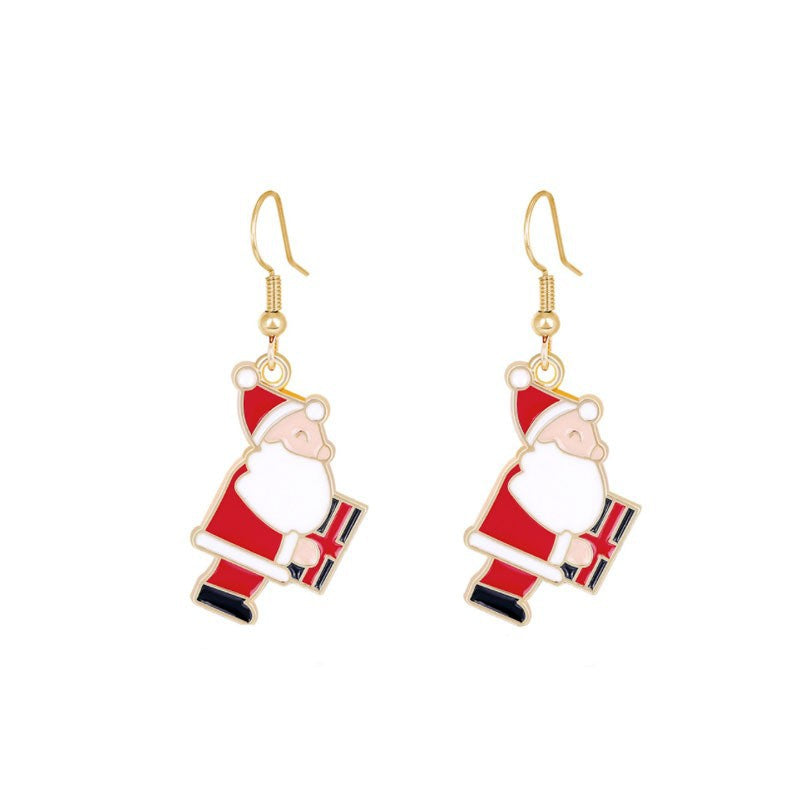 Christmas-themed alloy earrings