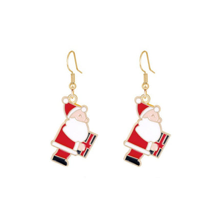 Christmas-themed alloy earrings