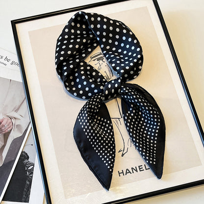 2025 autumn female cashew flower small square silk scarf / High-end neckband accessories & decoration