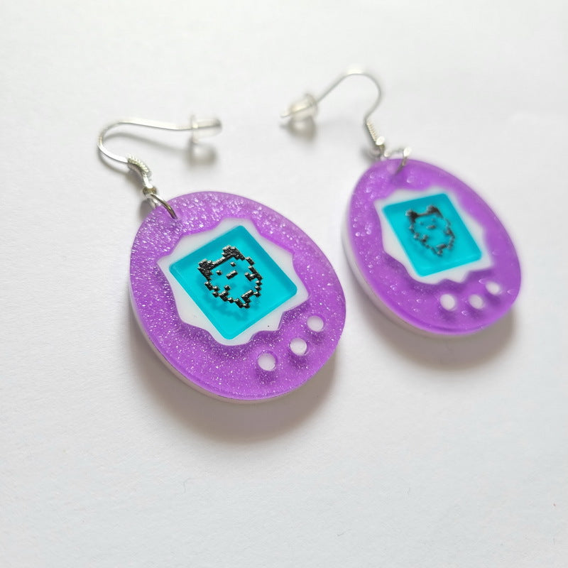🌸Boucles d'oreilles œuf d'animal électronique amusantes