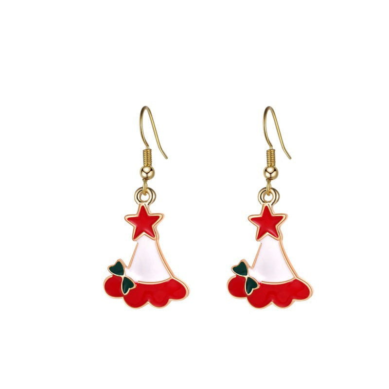 Christmas-themed alloy earrings