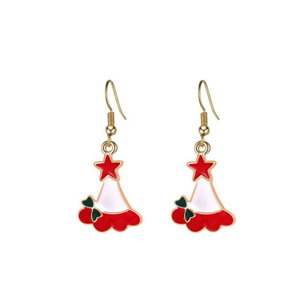 Christmas-themed alloy earrings