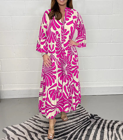 Autumn / Winter Printed Loose Casual Dress