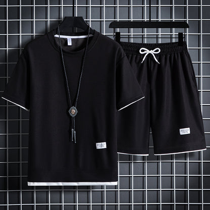 👕Short-sleeved suit with a lightweight waffle texture ⚽