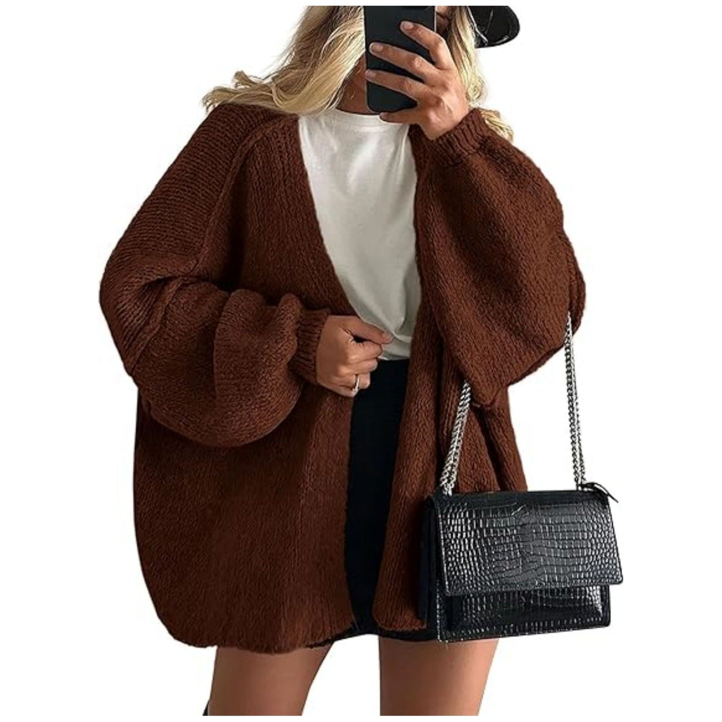 🧶 Autumn / Winter Women’s Knitted Cardigan – Casual Loose Sweater Jacket